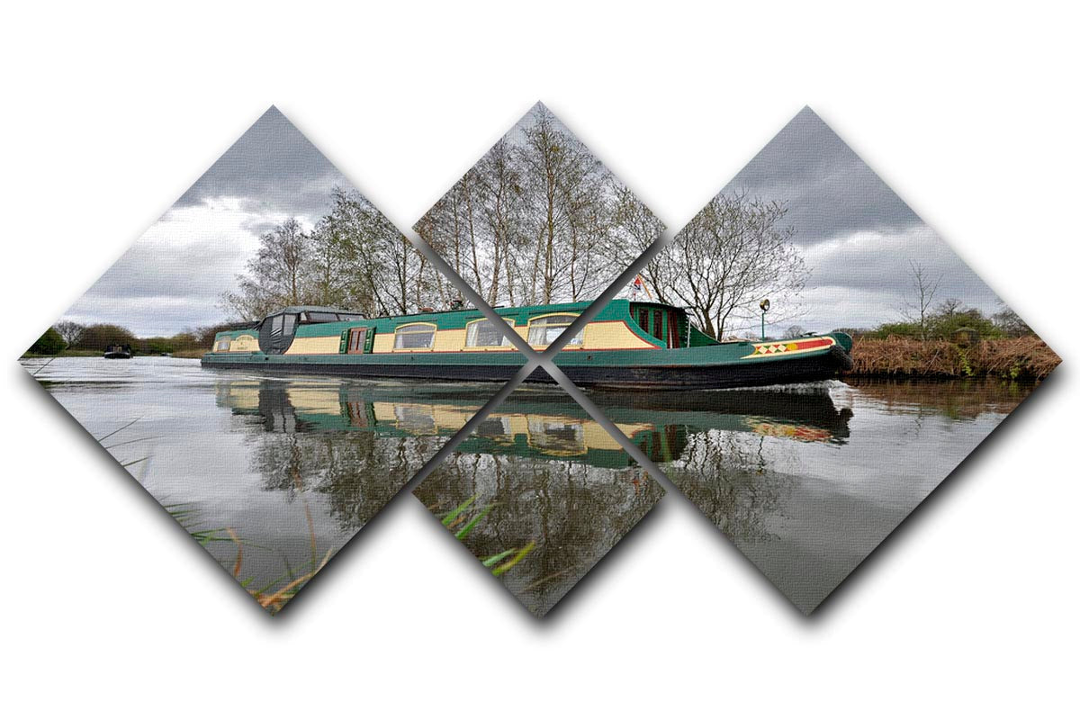 Bridgewater Canal 4 Square Multi Panel Canvas artwork featuring four equal square sections, beautifully arranged to create a cohesive image.