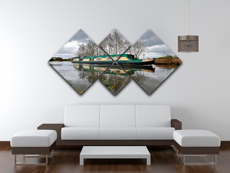 Bridgewater Canal 4 Square Multi Panel Canvas artwork featuring four equal square sections, beautifully arranged to create a cohesive image.
