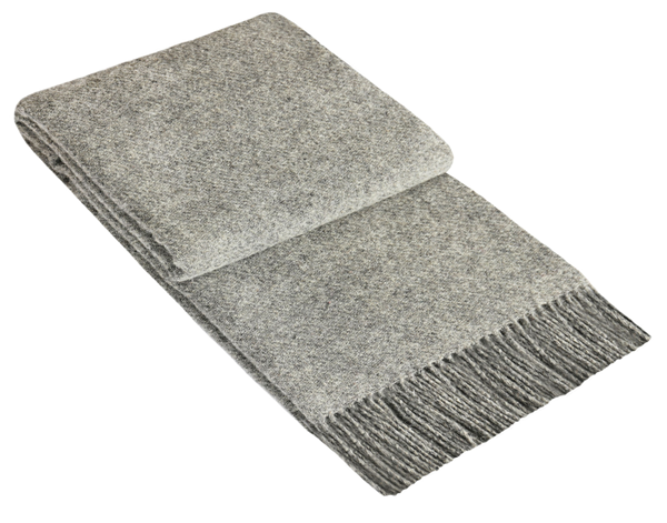 Brighton Throw blanket made from 100% New Zealand wool in a rich cherry color, showcasing its thick and cozy texture.