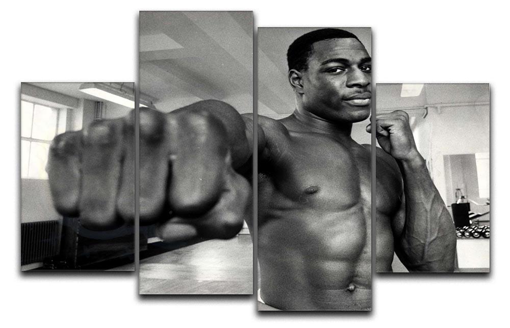 A 4-split canvas artwork featuring British boxer Frank Bruno, showcasing dynamic imagery across four panels.