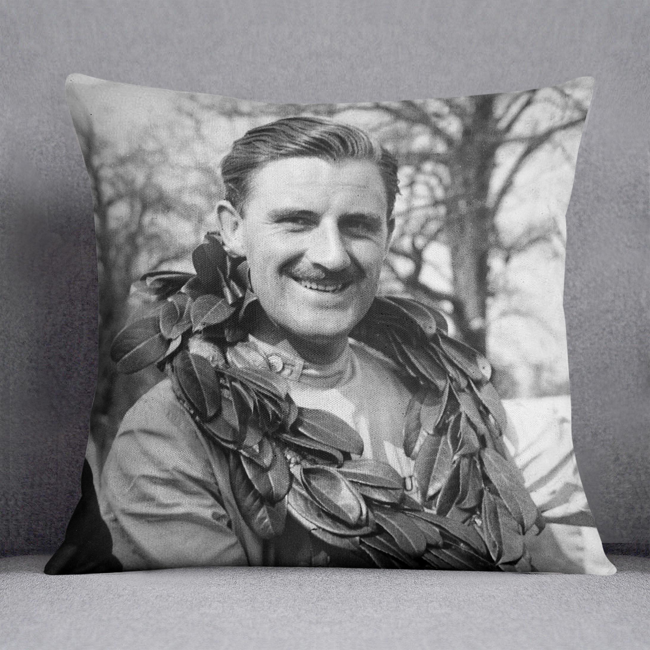 Graham Hill Cushion featuring vibrant abstract designs on luxurious vegan faux suede, perfect for home decor.