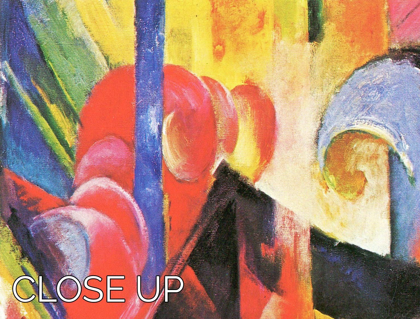 Three-panel canvas print featuring Broken Forms by Franz Marc, showcasing vibrant colors and abstract shapes.