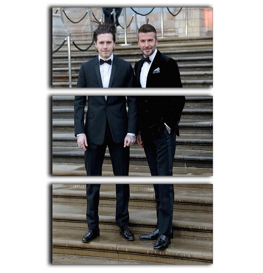 Brooklyn Beckham and David Beckham 3 Split Panel Canvas Print showcasing vibrant colors and elegant design, perfect for home decor.