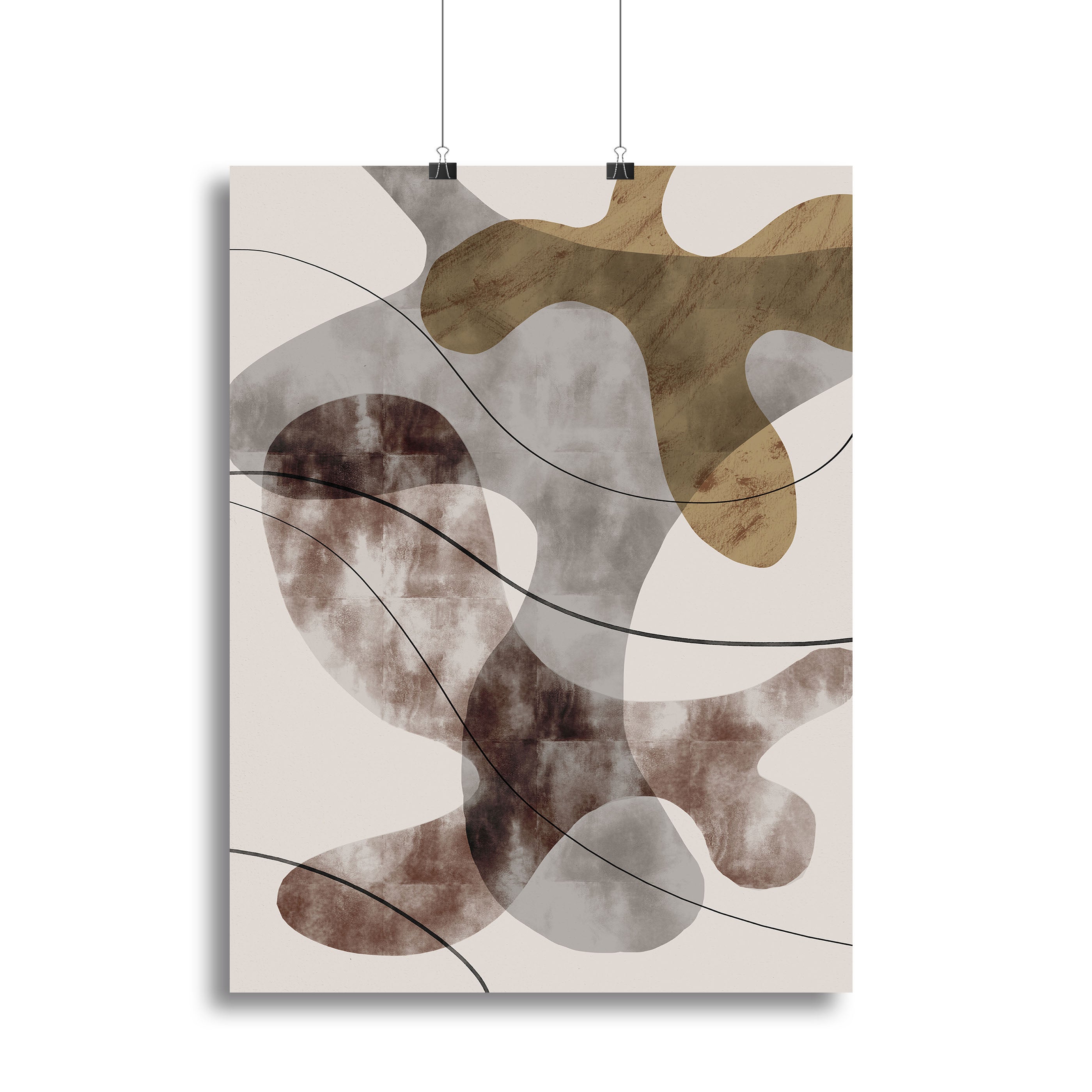 A beautiful canvas print featuring intricate brown seaweed design, perfect for home or office decor.