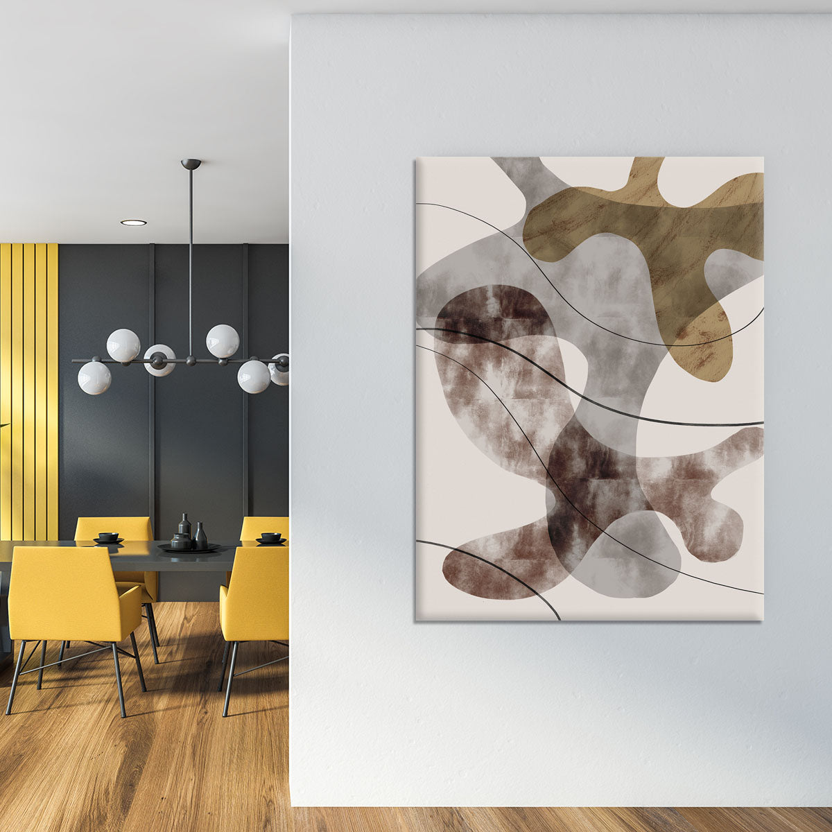 A beautiful canvas print featuring intricate brown seaweed design, perfect for home or office decor.
