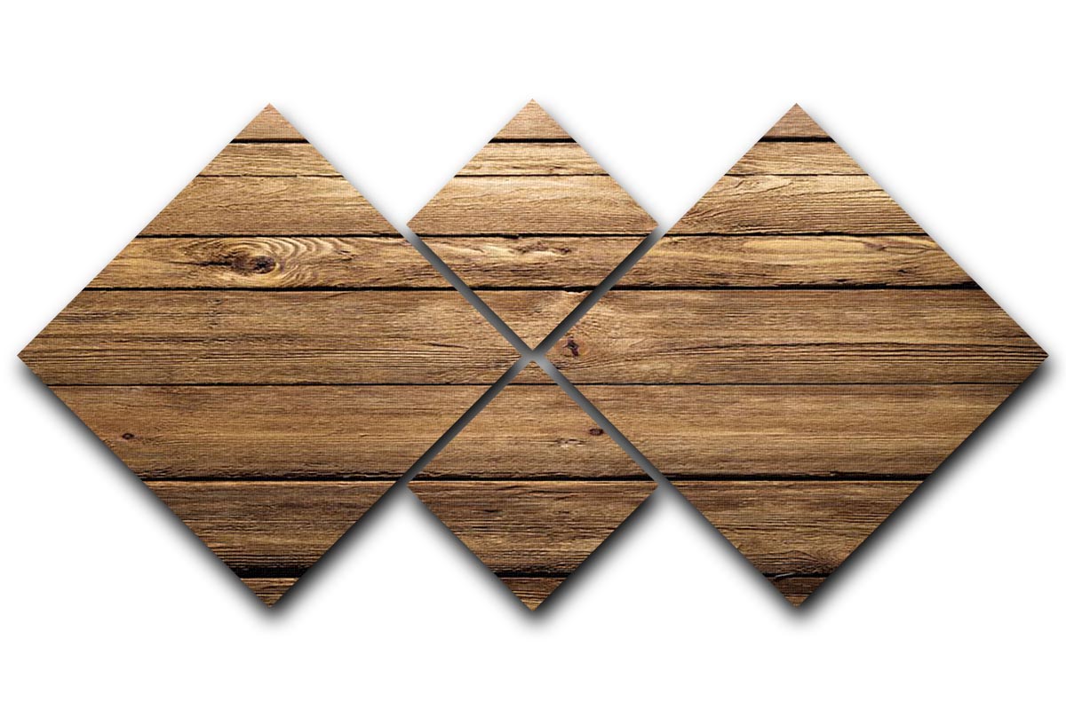 A beautifully designed 4-square multi panel canvas featuring a rich brown wood texture, ideal for modern home decor.