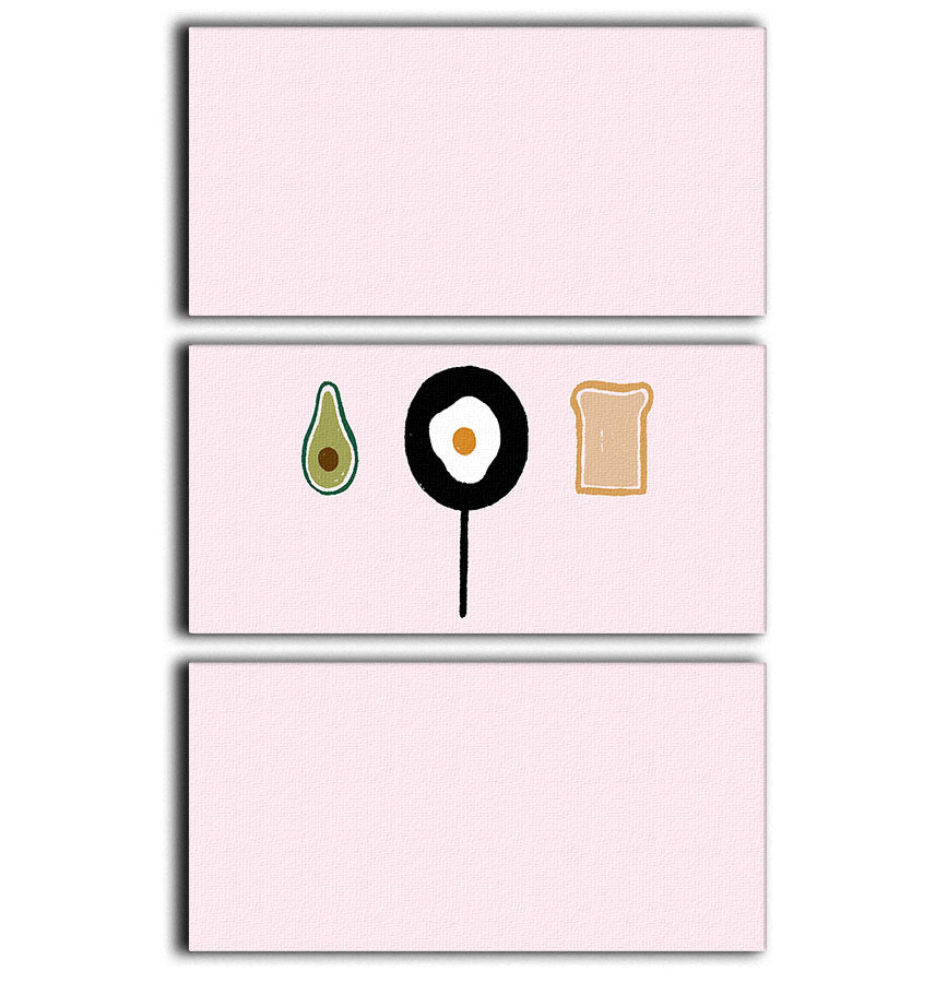 Brunch 3 Split Panel Canvas Print showcasing three elegant canvases with modern art design, enhancing interior decor.