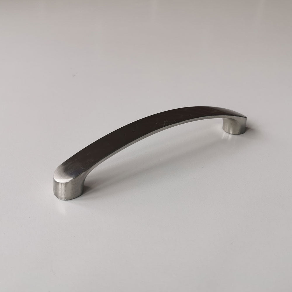 Brushed Nickel Kitchen Door Cabinet Drawer Handle Pulls with a modern design, showcasing clean lines and a sleek finish.