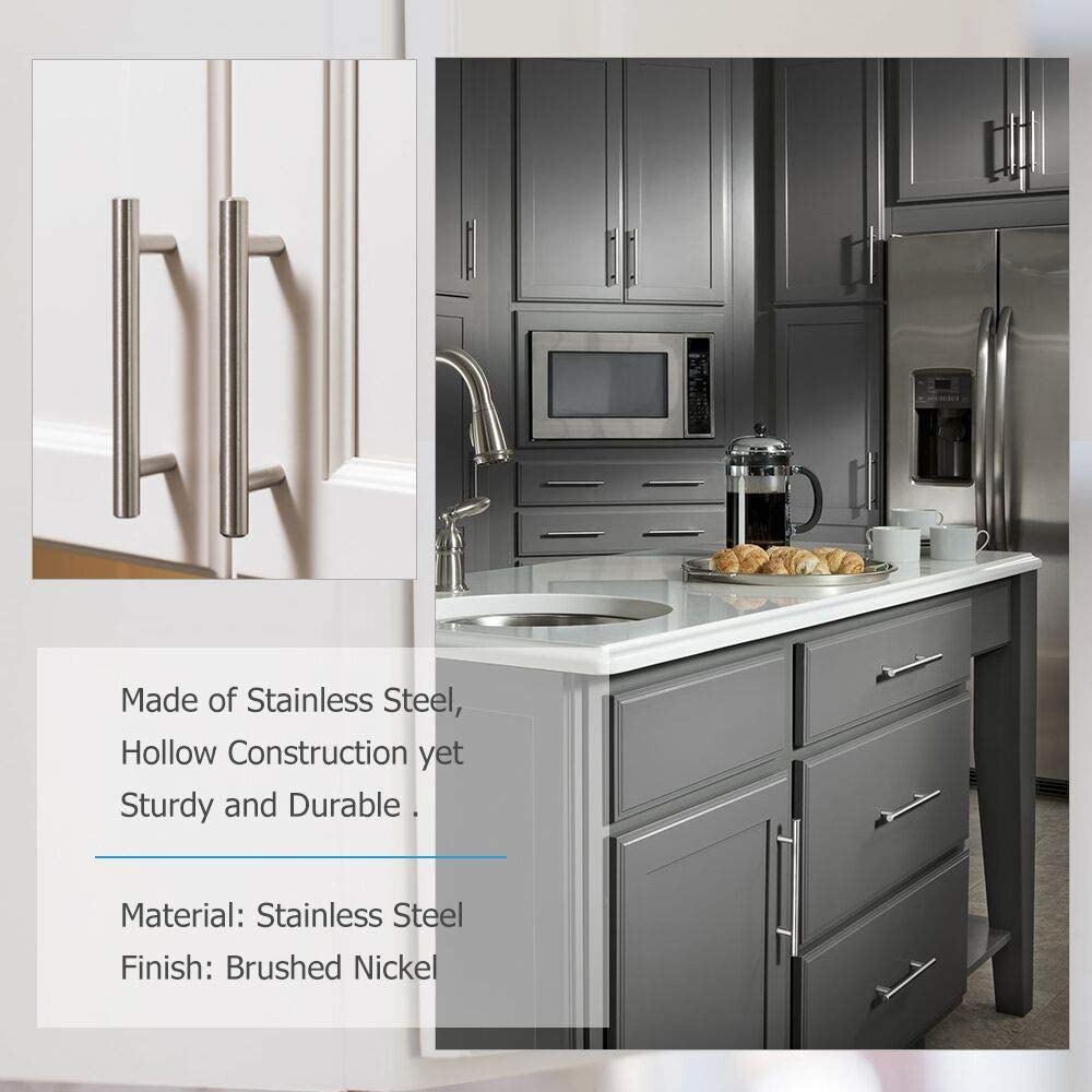 Brushed stainless steel kitchen cabinet drawer handle pulls, 320MM, showcasing modern design and sleek finish.