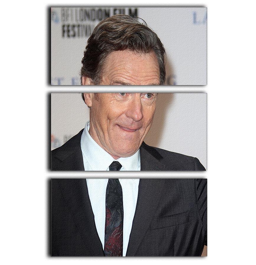 Bryan Cranston pensive 3-panel canvas print showcasing a thoughtful expression, ideal for modern decor.
