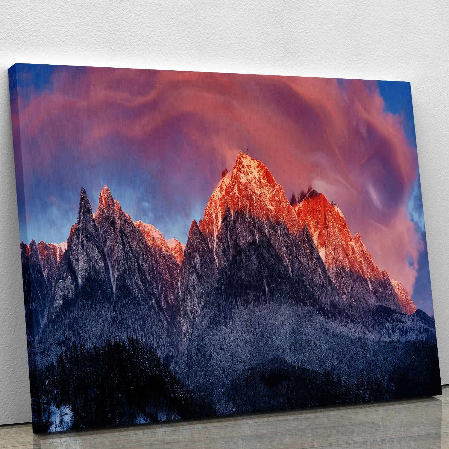A beautiful canvas print of the Bucegi Mountains showcasing stunning natural landscapes and vibrant colors.