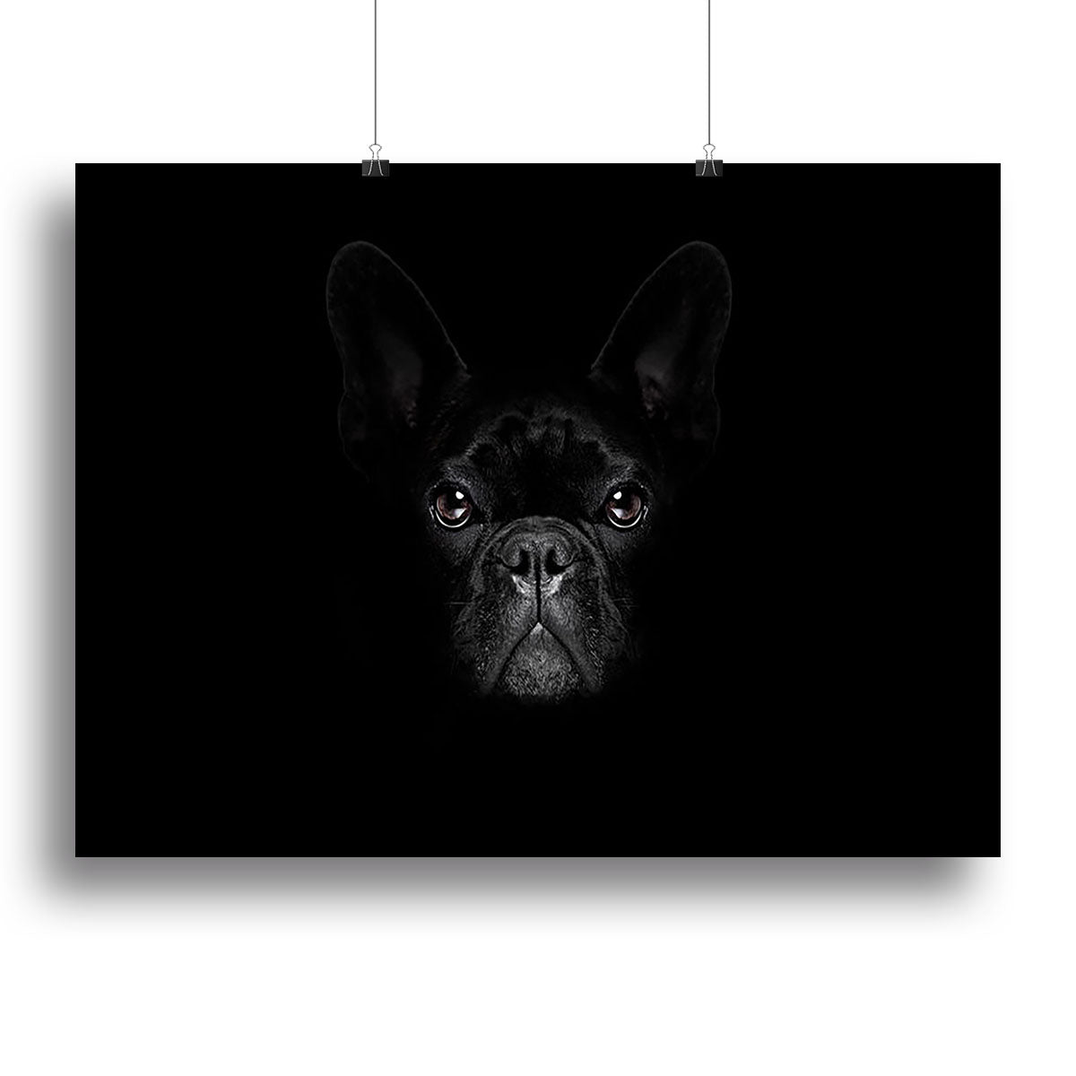A vibrant canvas print featuring a Bulldog dog, showcasing its unique features and personality, perfect for home decor.