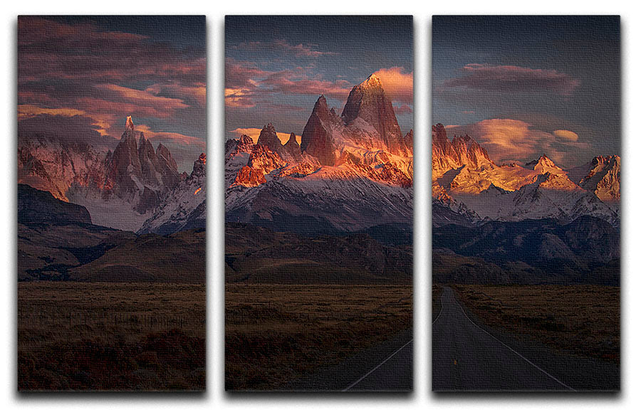 Burning Peak 3 Split Panel Canvas Print featuring vibrant colors and stunning design, perfect for home or office decor.