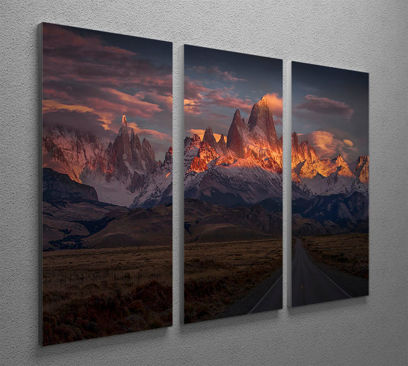 Burning Peak 3 Split Panel Canvas Print featuring vibrant colors and stunning design, perfect for home or office decor.