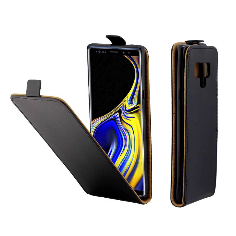 LUOSHUYAN Business Leather Cell Phone Case for Samsung Galaxy Note 9, featuring a vertical flip cover and card slot in black PU leather.