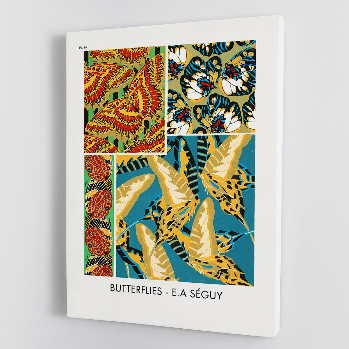Butterflies Part 19 canvas print showcasing vibrant colors and intricate butterfly designs, perfect for home or office decor.