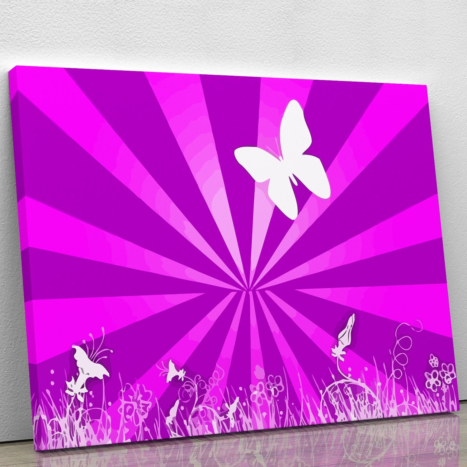 A vibrant Butterfly Abstract Canvas Print featuring colorful butterflies in an artistic design, perfect for modern decor.