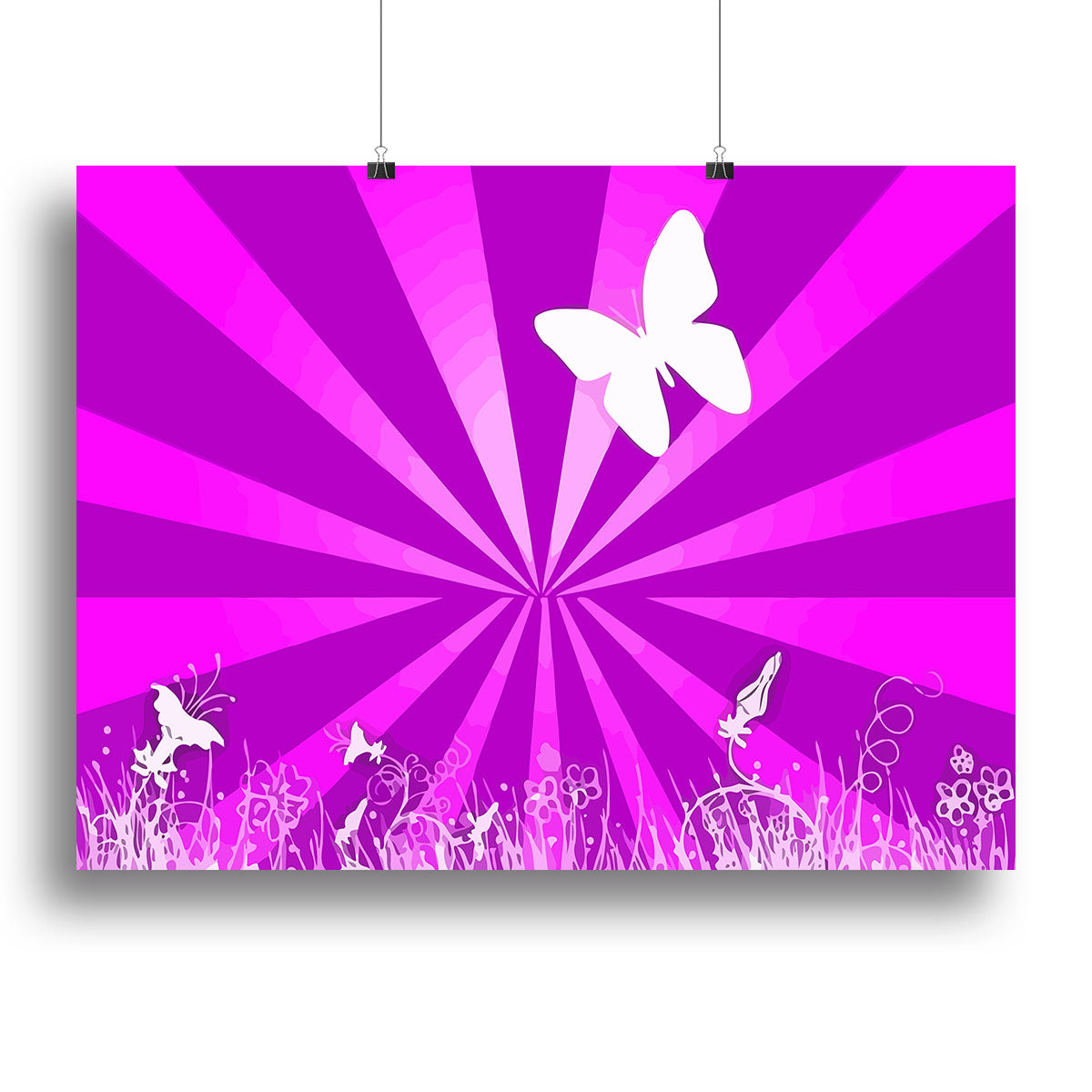 A vibrant Butterfly Abstract Canvas Print featuring colorful butterflies in an artistic design, perfect for modern decor.