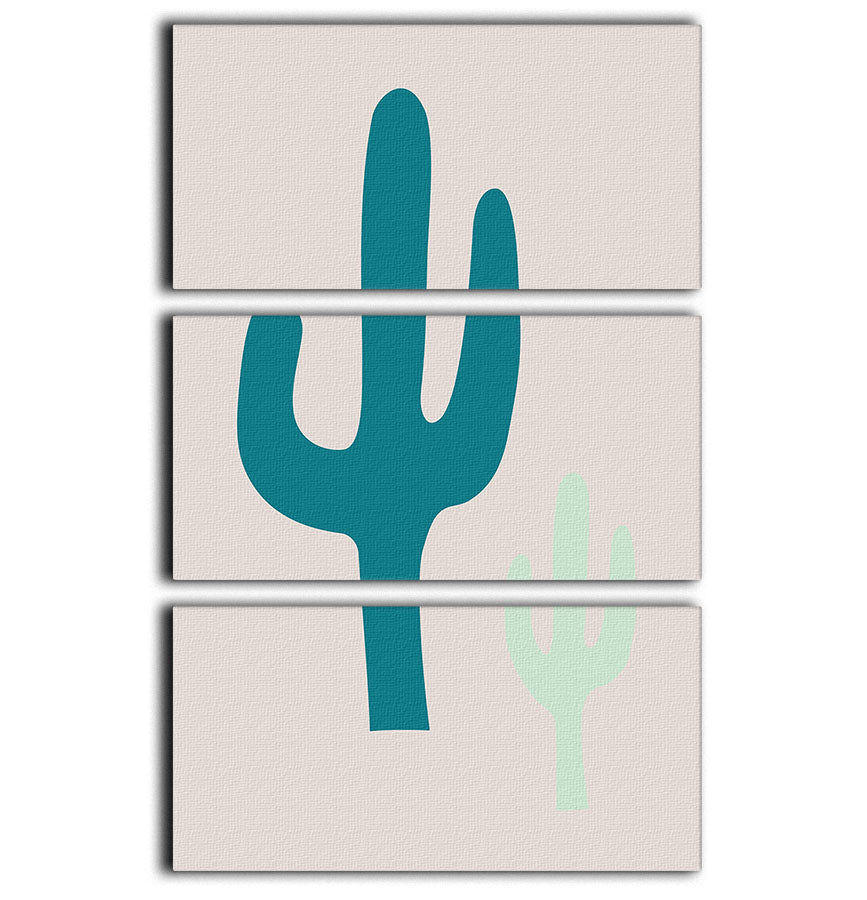 Cactus Beige 3 Split Panel Canvas Print showcasing three panels with a cohesive design, perfect for modern decor.