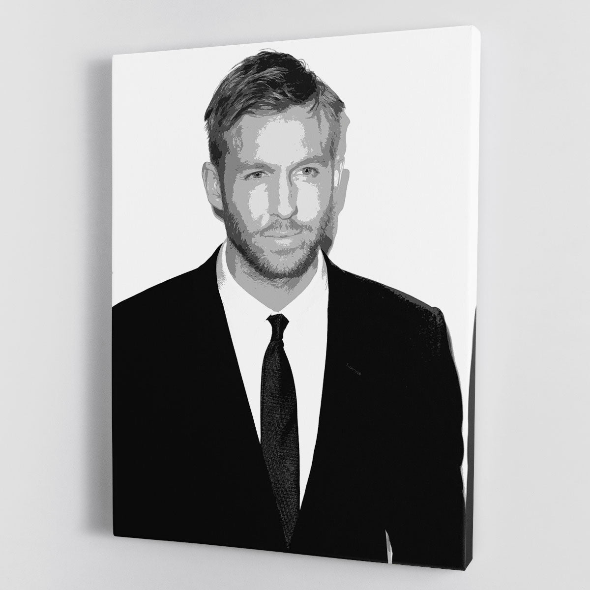 Calvin Harris Black and White Canvas Print featuring modern artistic design, perfect for home or office decor.