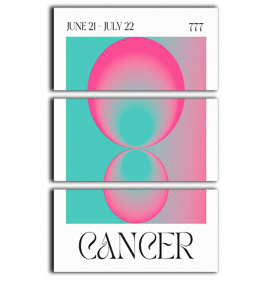 A beautiful 3-panel canvas print featuring Cancer Zodiac nurturing art, showcasing vibrant colors and intricate designs, perfect for home decor.