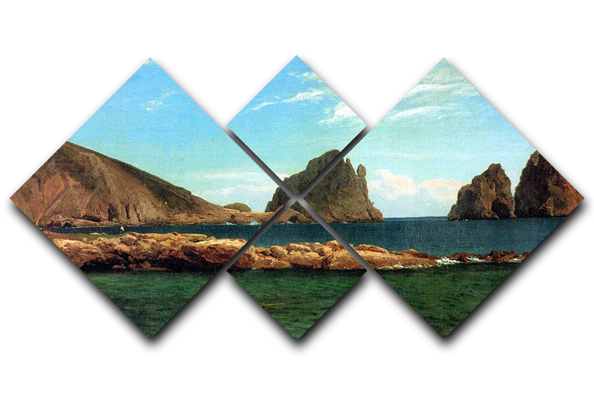 Capri by Bierstadt 4 Square Multi Panel Canvas artwork featuring four equal square sections, beautifully arranged for a striking visual effect.