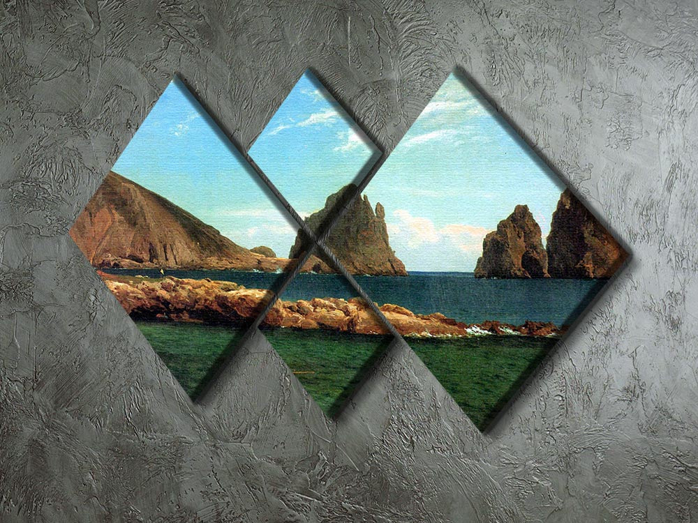 Capri by Bierstadt 4 Square Multi Panel Canvas artwork featuring four equal square sections, beautifully arranged for a striking visual effect.