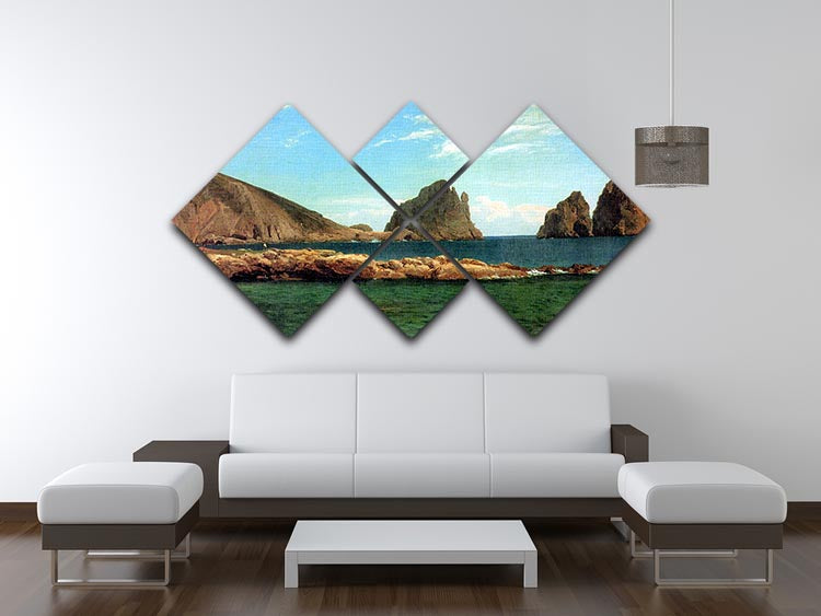 Capri by Bierstadt 4 Square Multi Panel Canvas artwork featuring four equal square sections, beautifully arranged for a striking visual effect.