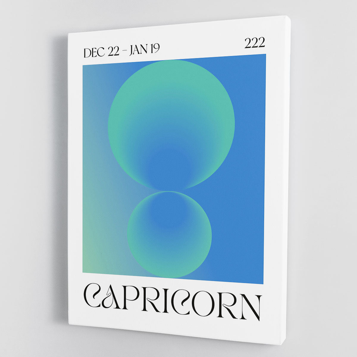 Capricorn Galactic Energy Art Canvas Print featuring cosmic designs and vibrant colors, perfect for modern decor.
