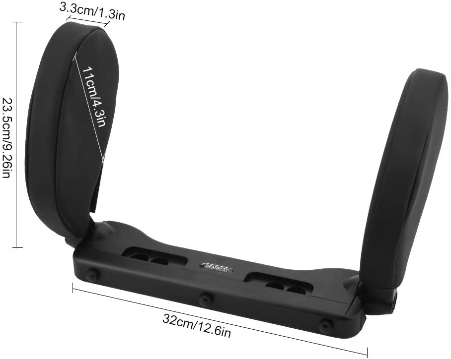 Car Travel Headrest featuring 180° adjustability, made of washable PU leather with memory foam for neck support.