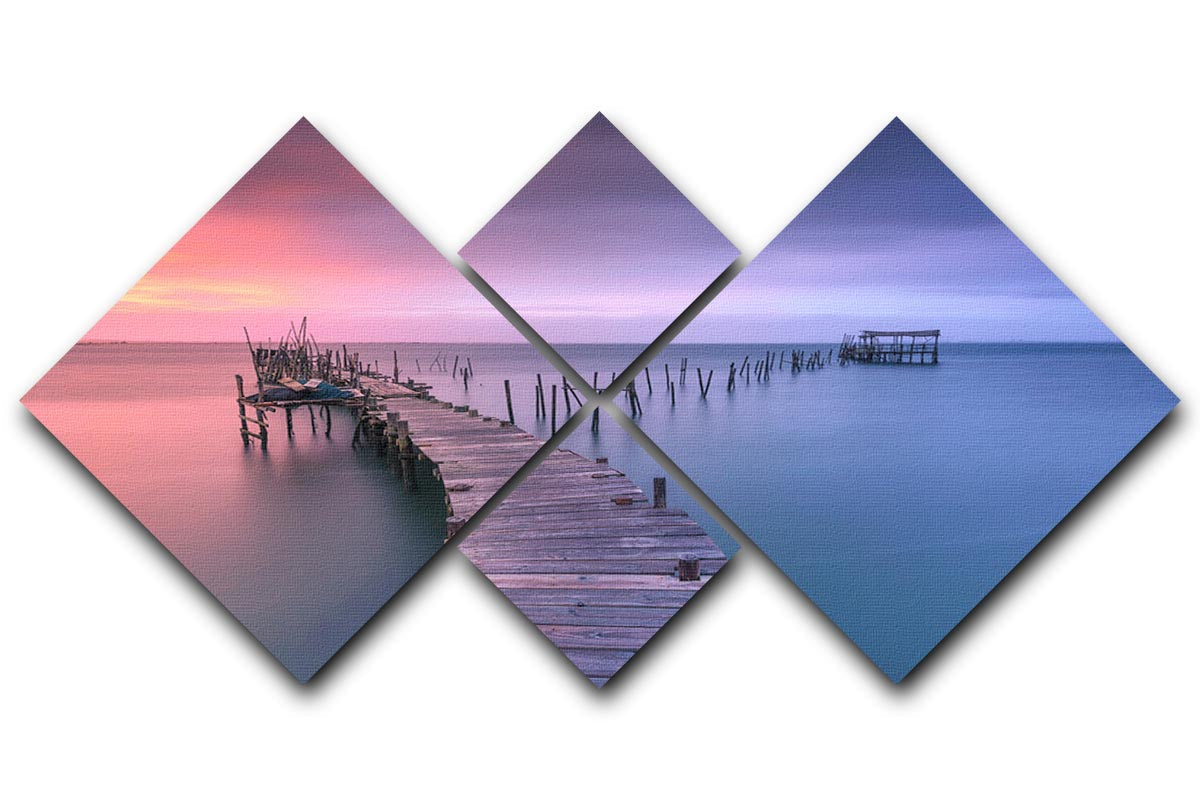 Carrasqueira 4 Square Multi Panel Canvas artwork displayed in a modern living room setting, showcasing four individual square panels that create a cohesive design.