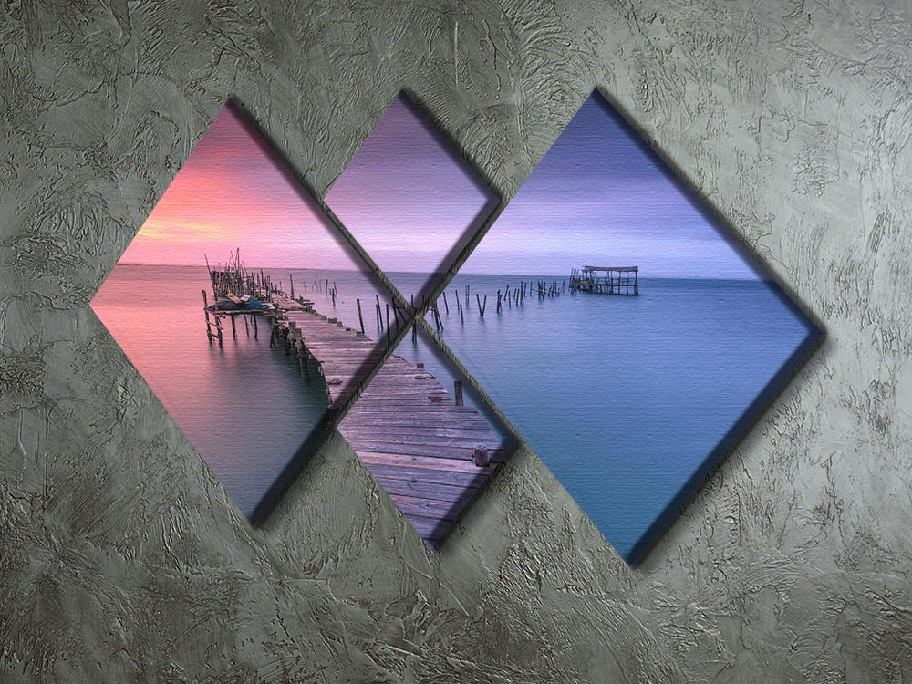 Carrasqueira 4 Square Multi Panel Canvas artwork displayed in a modern living room setting, showcasing four individual square panels that create a cohesive design.
