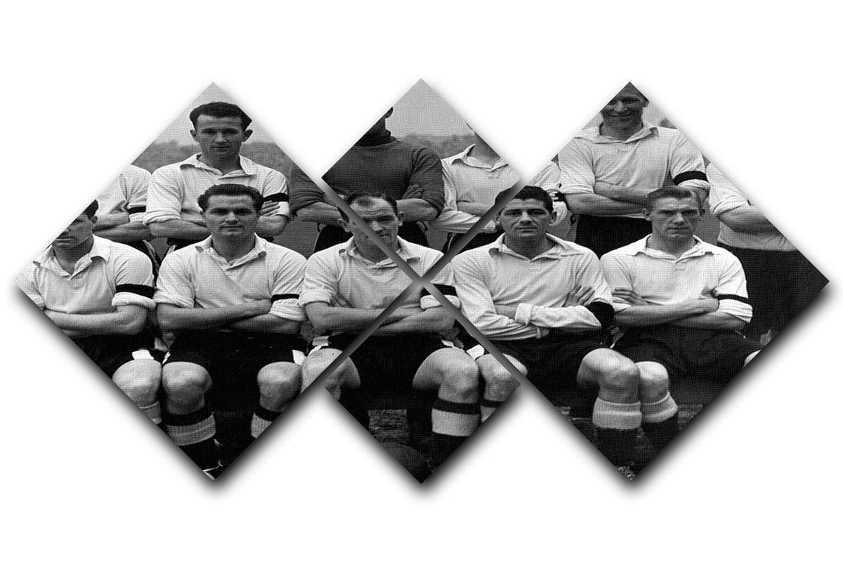 Vintage 1956 Cardiff City FC team photo displayed on a 4-square multi-panel canvas.