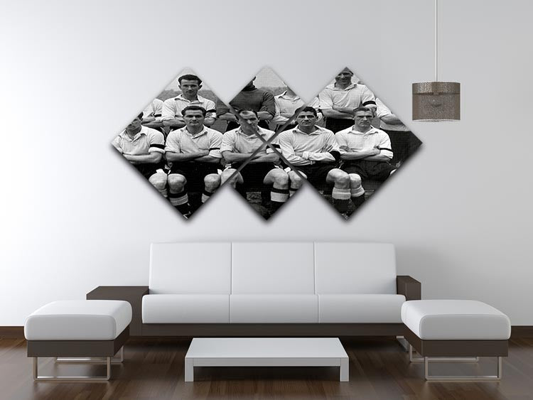 Vintage 1956 Cardiff City FC team photo displayed on a 4-square multi-panel canvas.