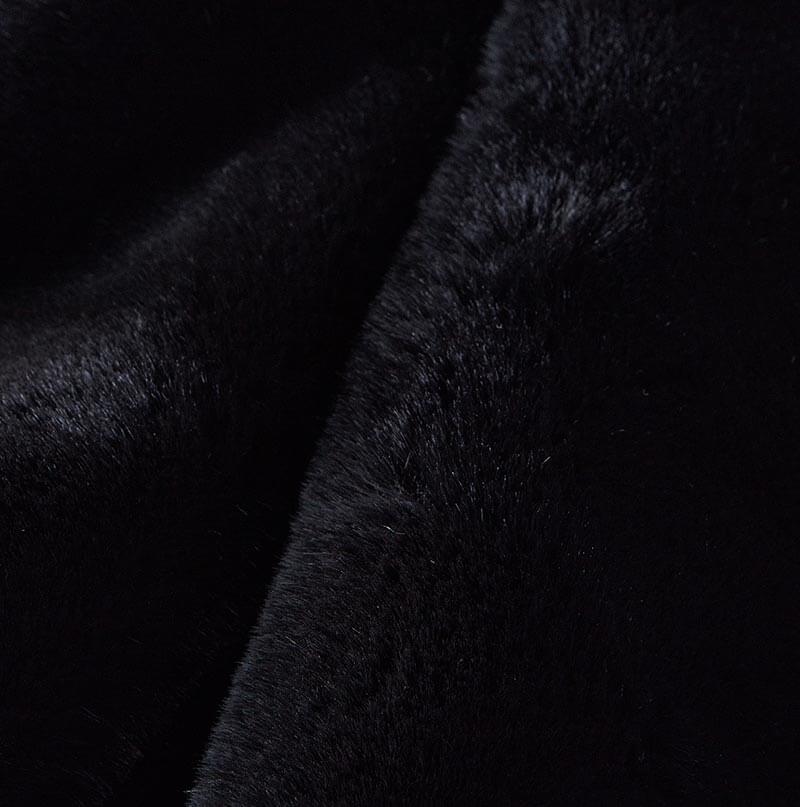 Cassilda Luxury Black Chinchilla Faux Fur Throw Blanket showcasing its plush texture and elegant design, perfect for home decor.
