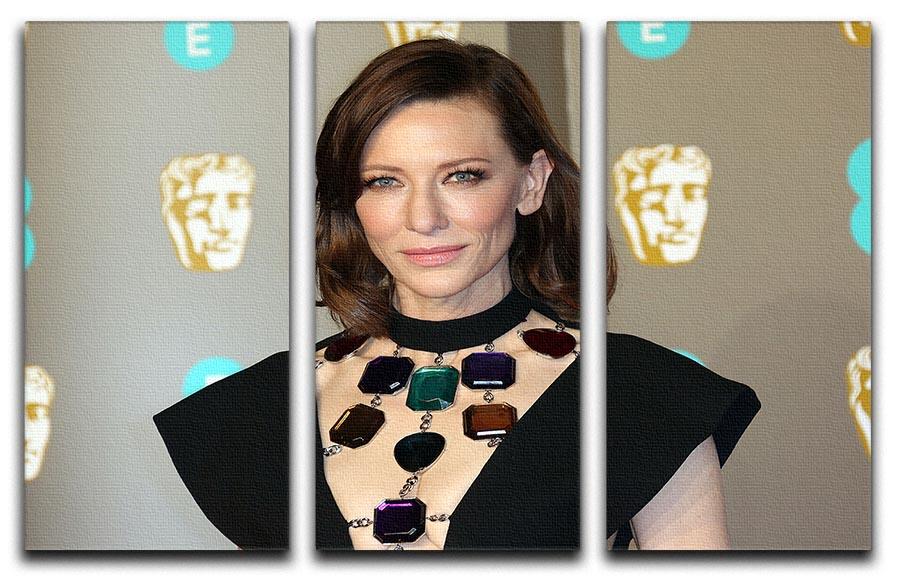 A stunning 3-panel canvas print featuring Cate Blanchett at the BAFTAs, showcasing elegance and sophistication in wall art.