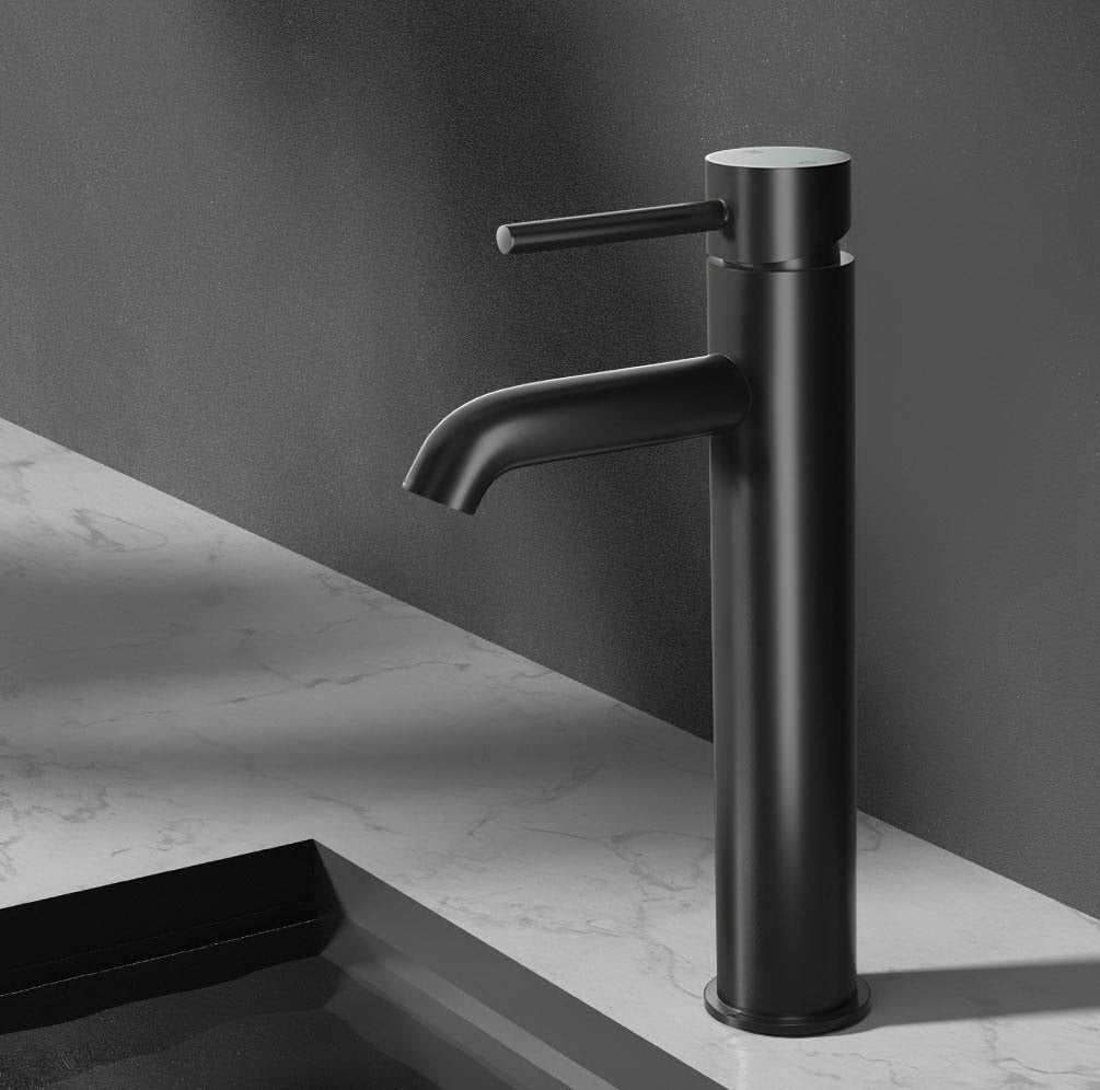 Cefito Basin Mixer Tap Faucet in matte black finish, showcasing its sleek design and high-quality materials.
