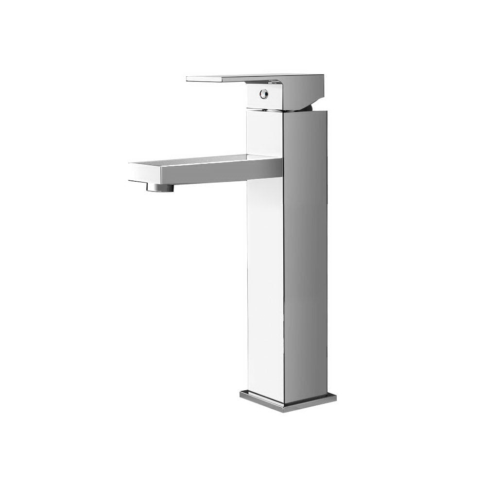 Cefito Basin Mixer Tap Faucet in Silver, showcasing its sleek design and high-quality materials.