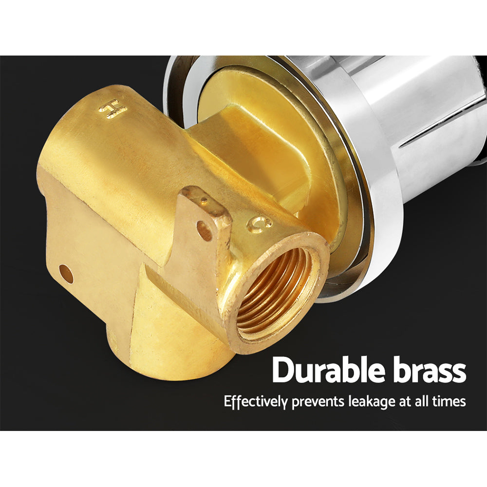 Cefito Bathroom Mixer Shower Wall Tap Faucet in chrome finish, showcasing its elegant design and solid brass construction.