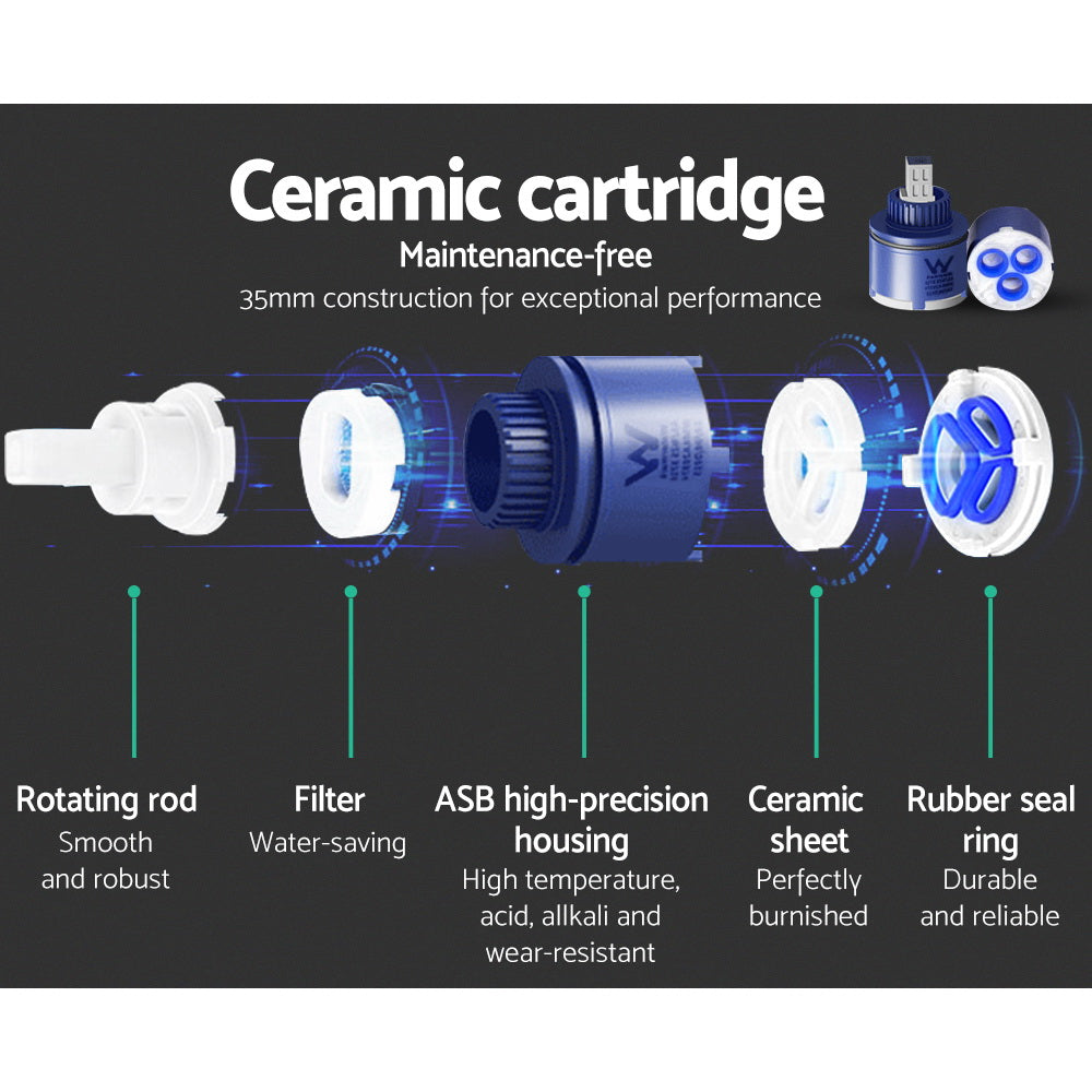 Cefito Bathroom Mixer Tap Faucet with Rain Shower Head Set in chrome finish, showcasing its solid brass construction and elegant design.