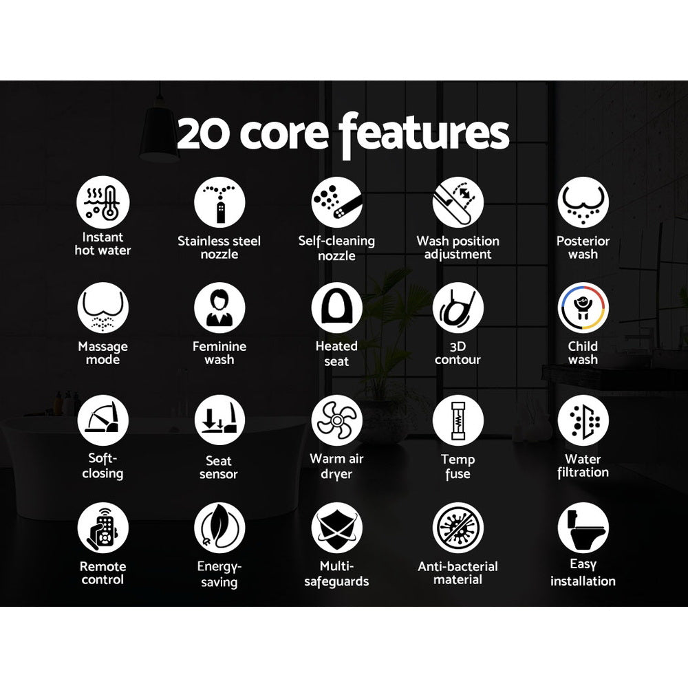 Cefito Electric Bidet Toilet Seat Cover with remote control and stainless steel nozzle, designed for enhanced hygiene and comfort.