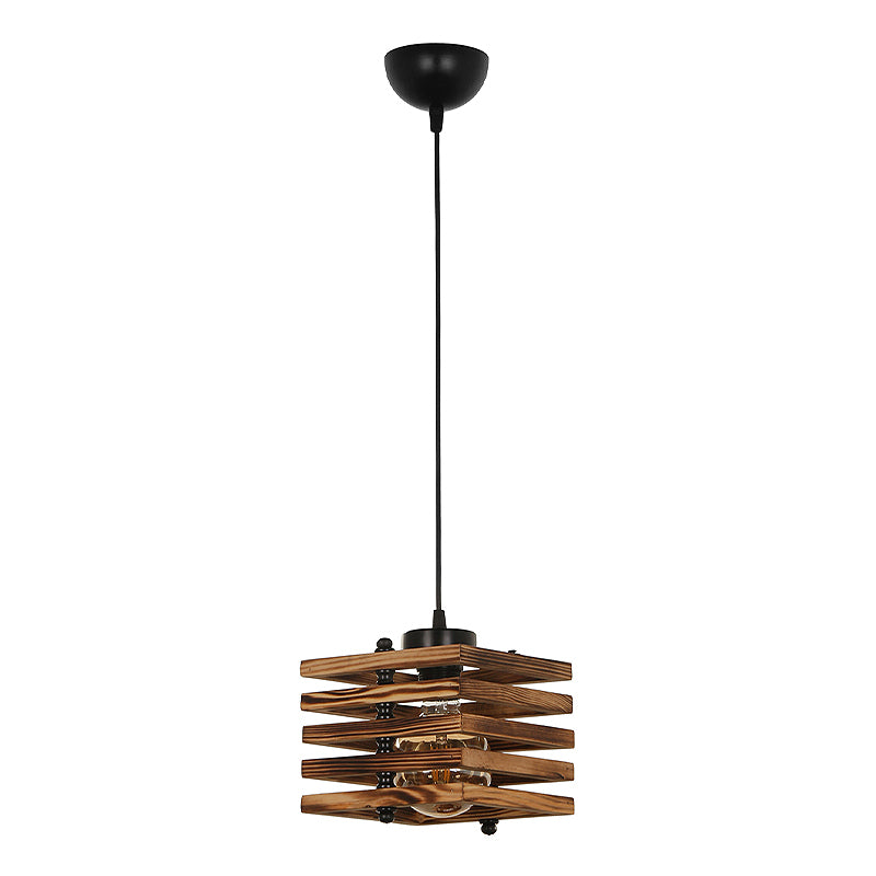 ANKE Ceiling Lamp in smoked walnut finish, featuring a sleek design and natural wood frame, ideal for various indoor settings.