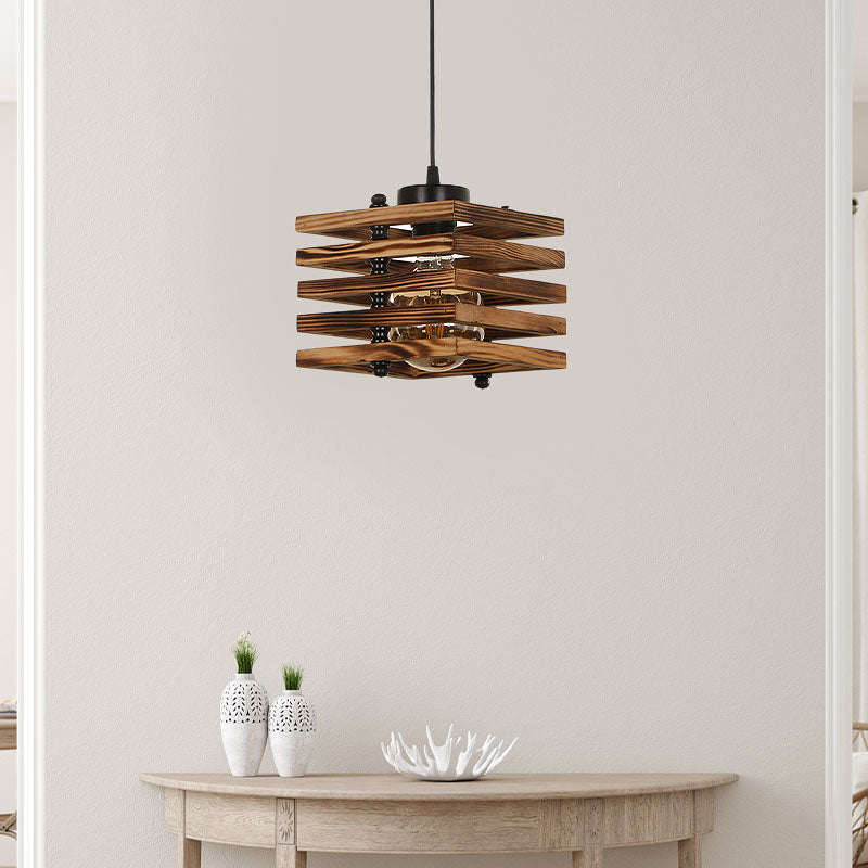 ANKE Ceiling Lamp in smoked walnut finish, featuring a sleek design and natural wood frame, ideal for various indoor settings.