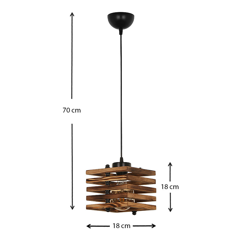 ANKE Ceiling Lamp in smoked walnut finish, featuring a sleek design and natural wood frame, ideal for various indoor settings.