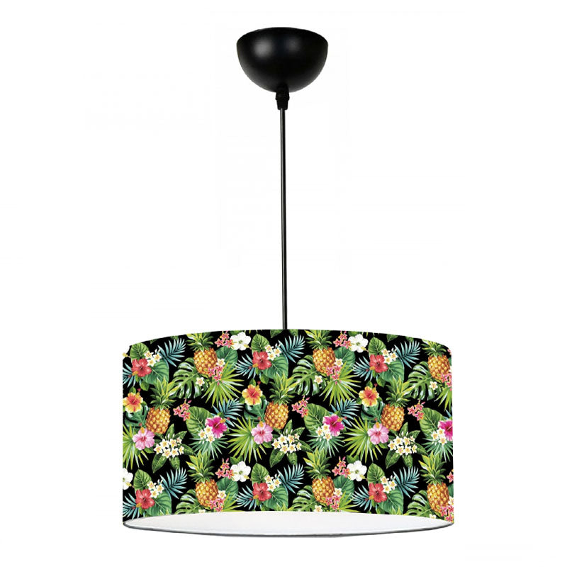 Ceiling Lamp AUGUSTO featuring a multicolored floral design, measuring Ø38x70cm, perfect for illuminating various spaces.