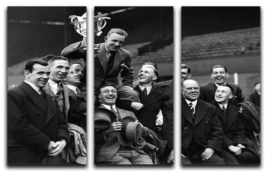 Celtic Scottish Cup Winners 1933 3-panel canvas print showcasing vibrant colors and intricate details.