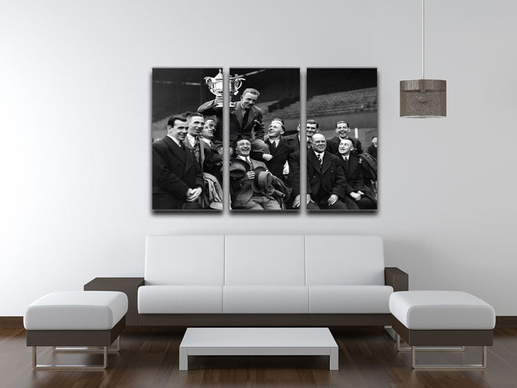 Celtic Scottish Cup Winners 1933 3-panel canvas print showcasing vibrant colors and intricate details.