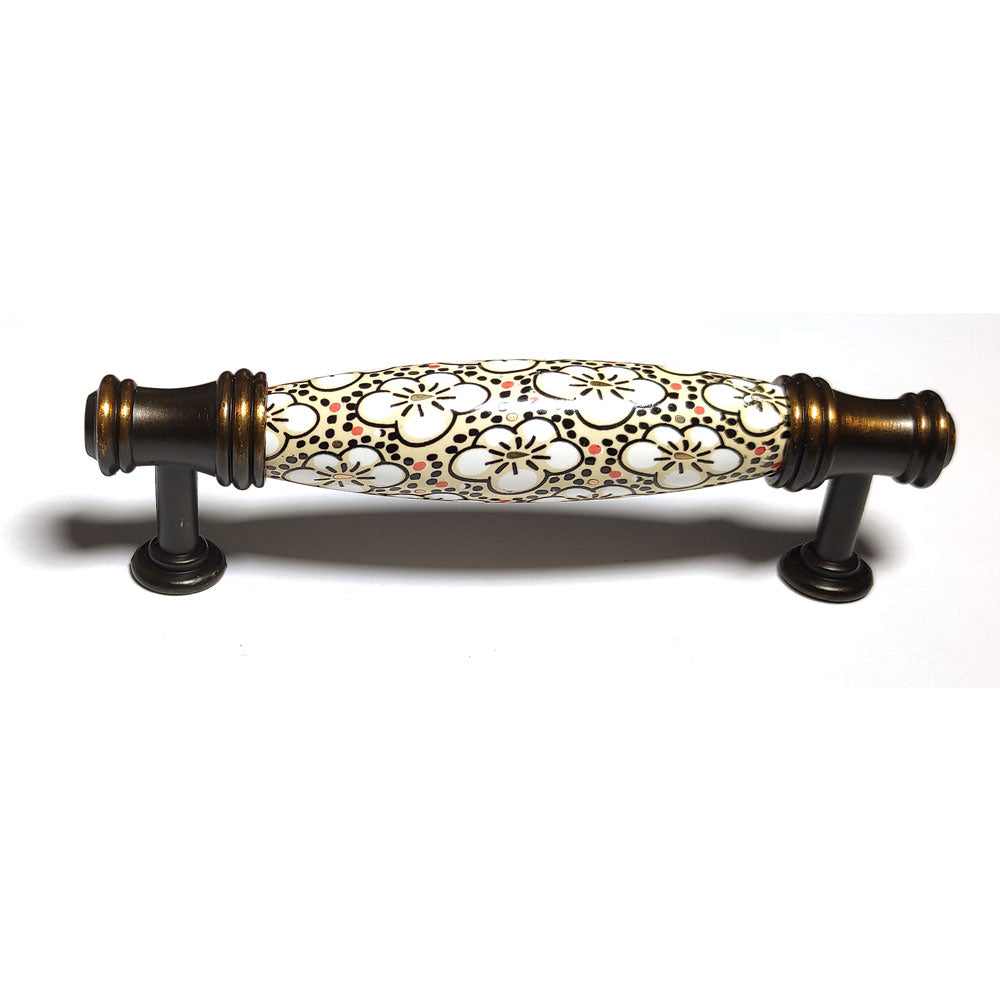 Ceramics Kitchen Cabinet Handles in copper finish, 96mm size, showcasing modern design and laser edging detail.