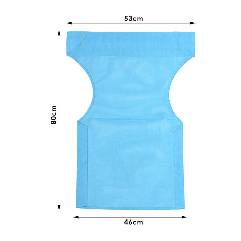 Set of 10 light blue waterproof chair covers for garden armchairs, designed for durability and style.