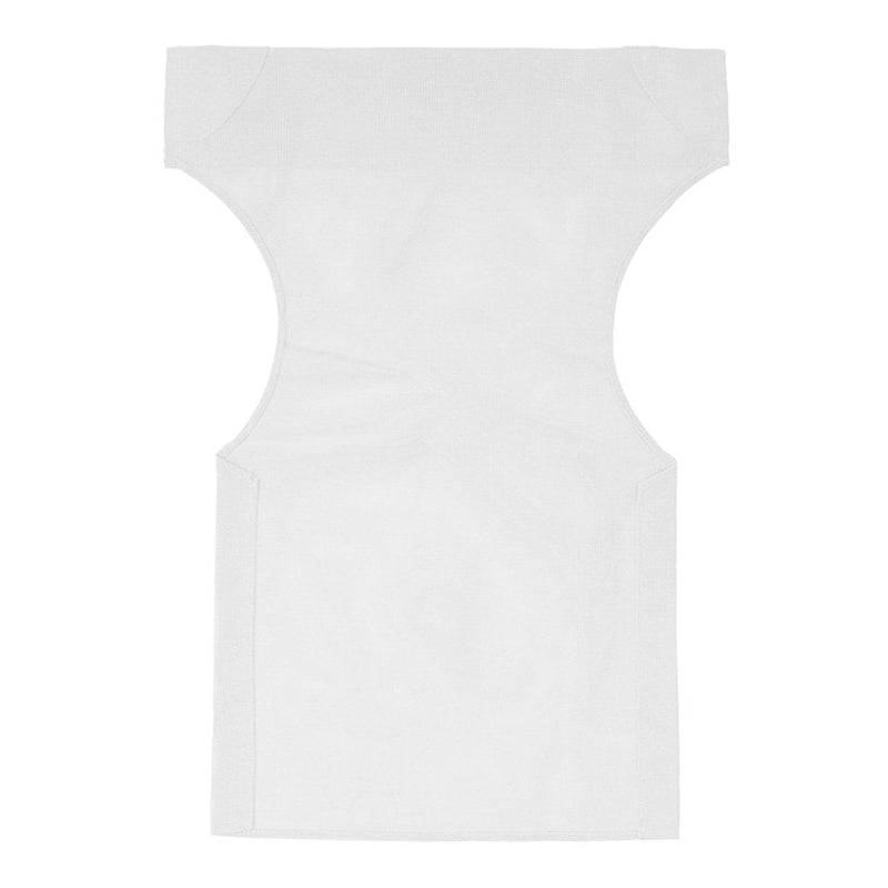 Set of 10 white waterproof chair covers for garden armchairs, designed for protection and durability.